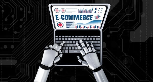 A graphic illustrating the key challenges in implementing AI chatbots in e-commerce, such as data privacy, accuracy, and integration complexity, with corresponding icons symbolizing solutions like secure data storage and continuous monitoring.