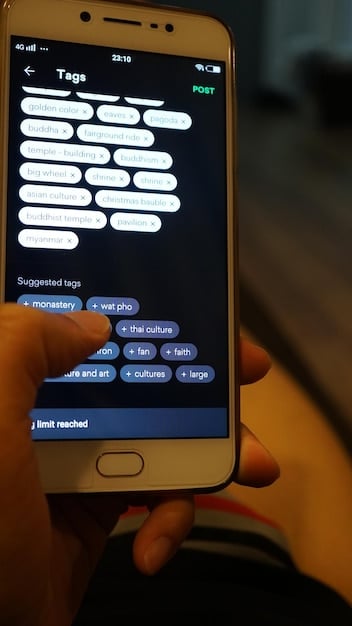 A close-up shot of a smartphone screen displaying a conversation with an AI-powered chatbot. The chatbot is providing helpful and informative responses to a customer's query, showcasing seamless customer service and real-time support. The background should feature a blurred image of a busy US city, emphasizing the context of on-demand information and assistance.