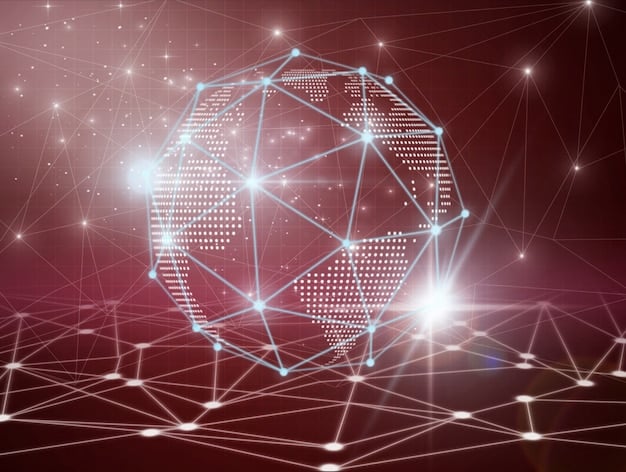 A representation of interconnected networks symbolizing global communication with AI translation as a central node, highlighting the importance of overcoming challenges for effective international interactions.