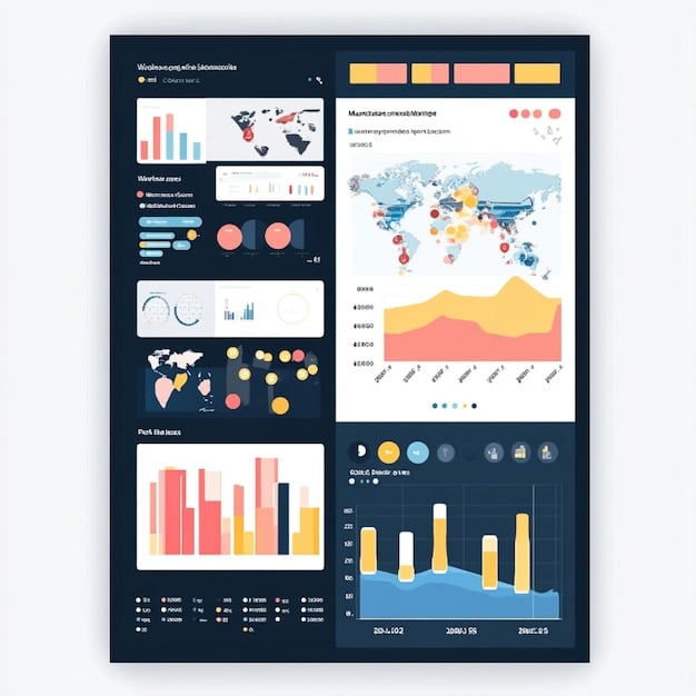 A side-by-side comparison of Tableau and Power BI dashboards, highlighting their distinct user interfaces and showcasing examples of different types of charts and visualizations.