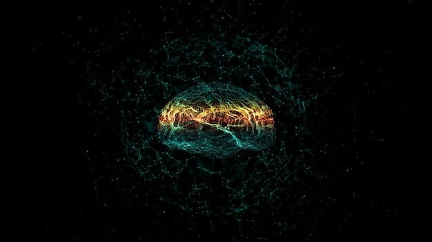 An abstract representation of a digital brain with interconnected nodes, symbolizing AI algorithms, surrounded by ethical considerations represented by icons such as scales of justice, human figures, and locks. The image should convey the concept of ethical AI development.