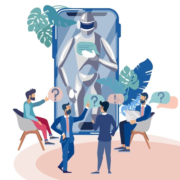 An illustration depicting an AI-powered HR system. The image should showcase various HR functions such as recruitment, onboarding, performance management, and employee support, all being optimized by AI algorithms. The visual elements should include digital interfaces, data visualizations, and happy, engaged employees.