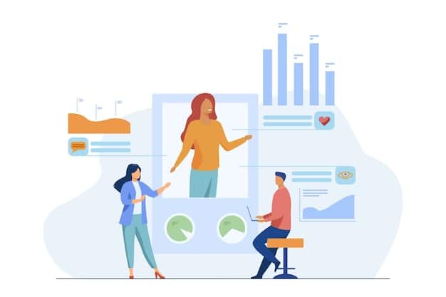 An illustration showcasing a personalized employee dashboard displaying AI-driven recommendations for career development, training opportunities, and well-being resources.