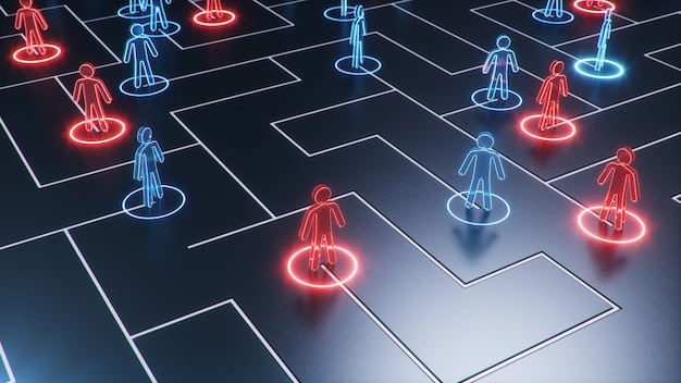 A visual representation of a customer journey, with AI algorithms depicted as pathways guiding customers through personalized interactions, product recommendations, and support channels, resulting in a seamless and satisfying experience.