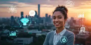 Small business owner leveraging AI tools for automation and growth in 2025.