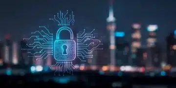 Digital lock protecting AI data in urban setting