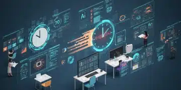 AI Development Tools: Reduce Project Timelines 20% by Mid-2025 Futuristic digital workspace with AI development tools reducing project timelines