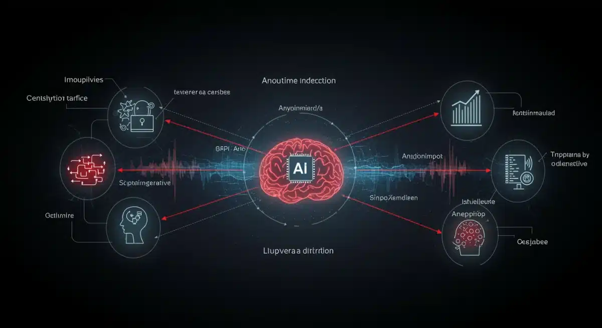 AI analyzing network traffic for proactive threat detection.