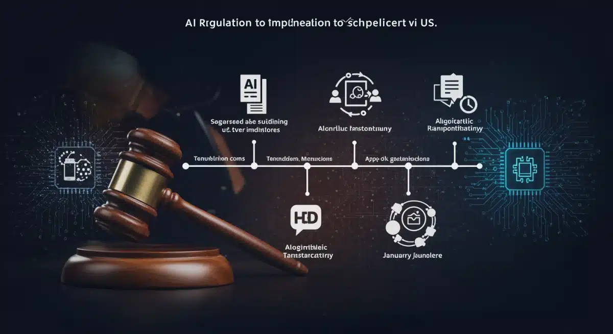 Infographic showing AI regulation compliance timeline to January 2025