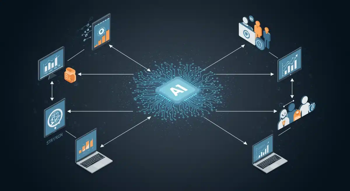 AI-powered customer relationship management system with data flow