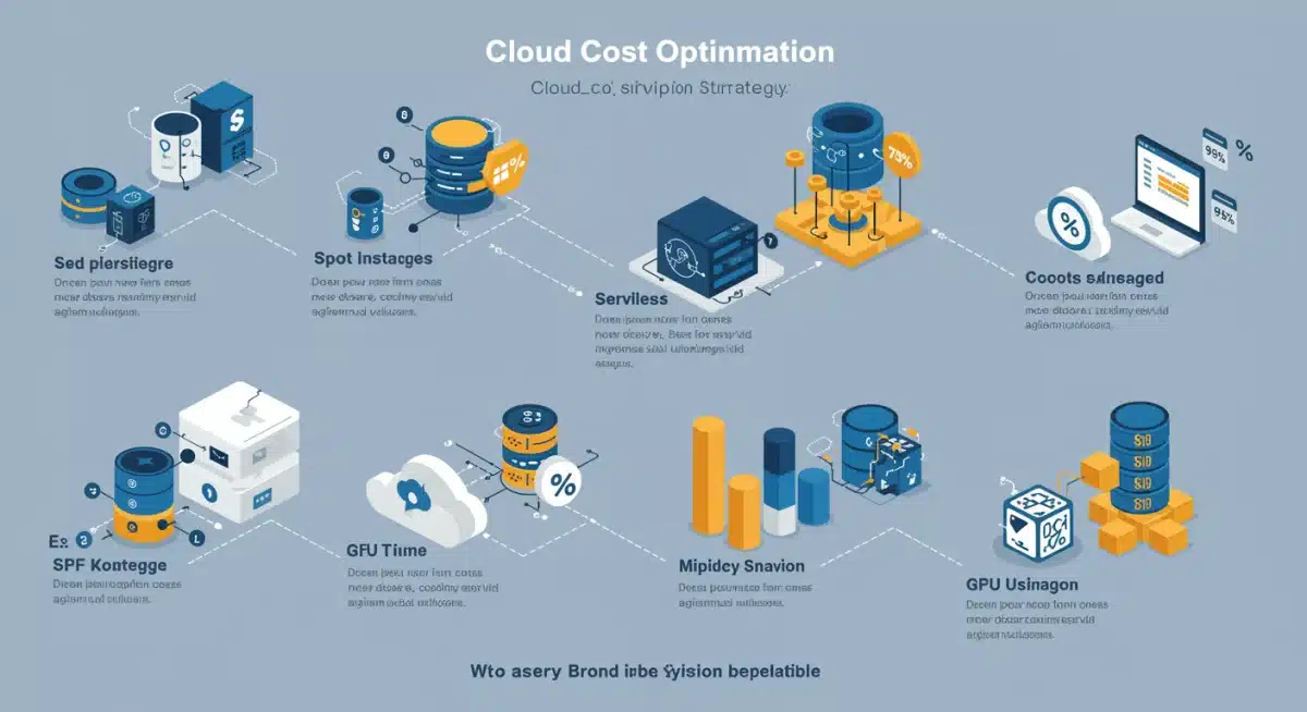 Infographic detailing cloud cost saving strategies for machine learning training.