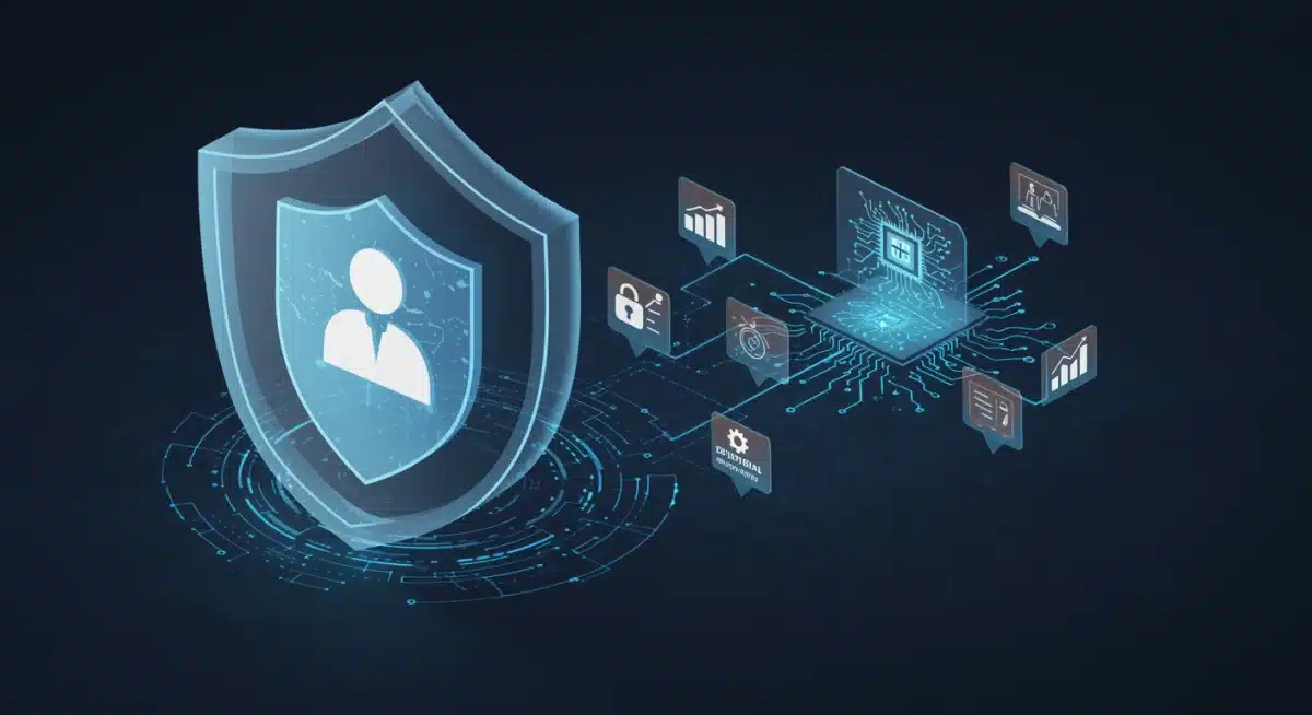 AI system protecting sensitive personal data with a digital privacy shield