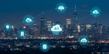 Futuristic AI development platforms connected for enhanced scalability