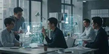 AI-powered recruitment reducing hiring time in modern office