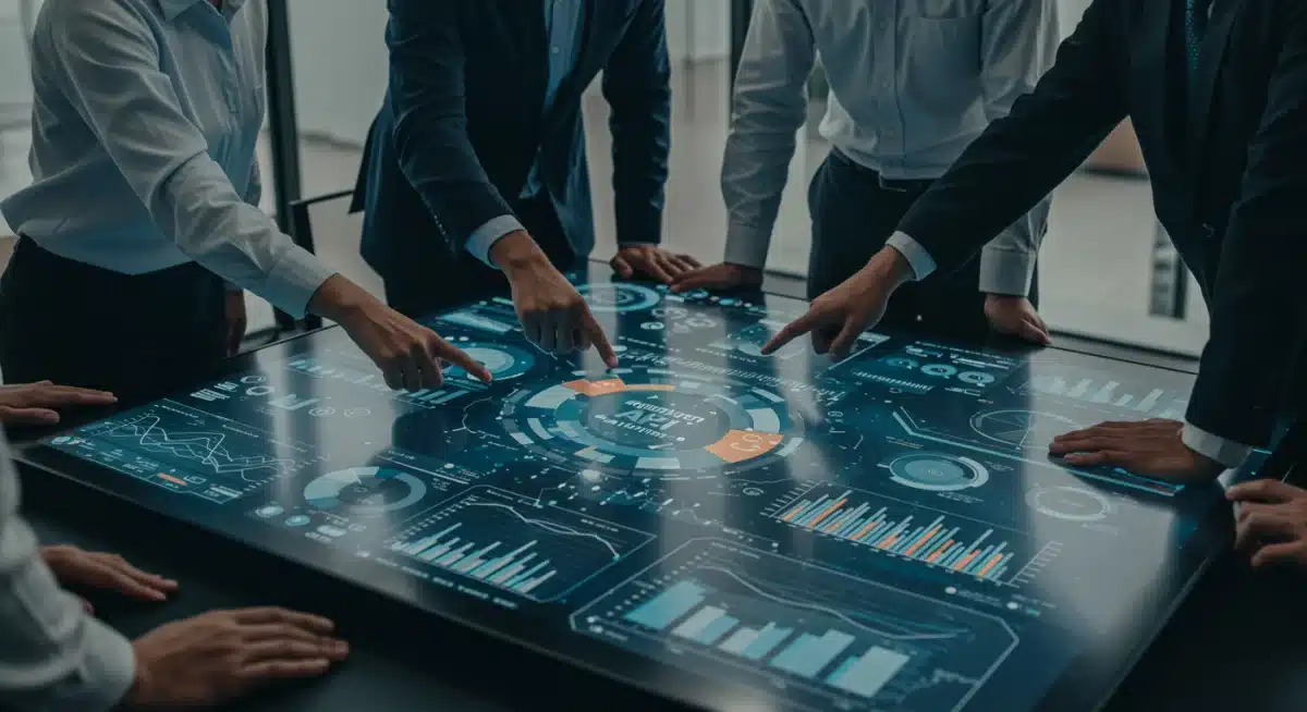 Team analyzing AI-generated market segmentation and predictive analytics