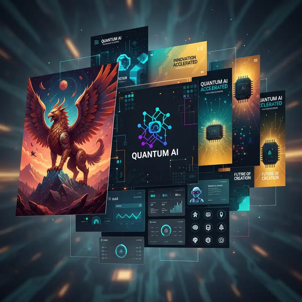 Variety of AI generated graphic design elements