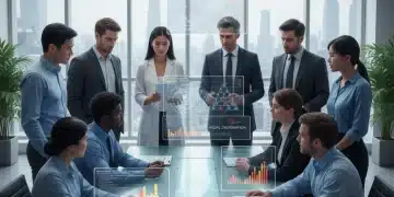 Team auditing AI algorithms for fairness and bias in a modern tech environment.