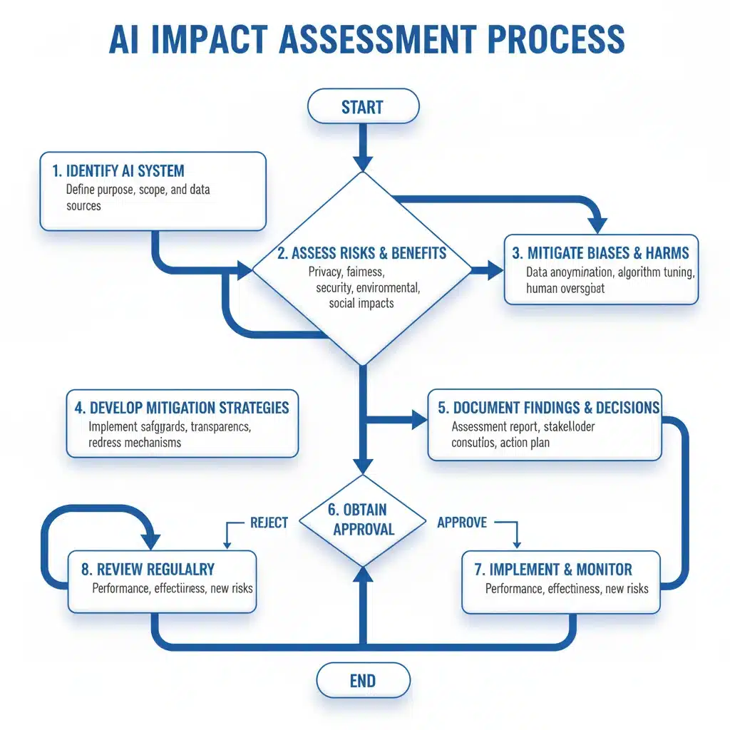 AI impact assessment flowchart for compliance